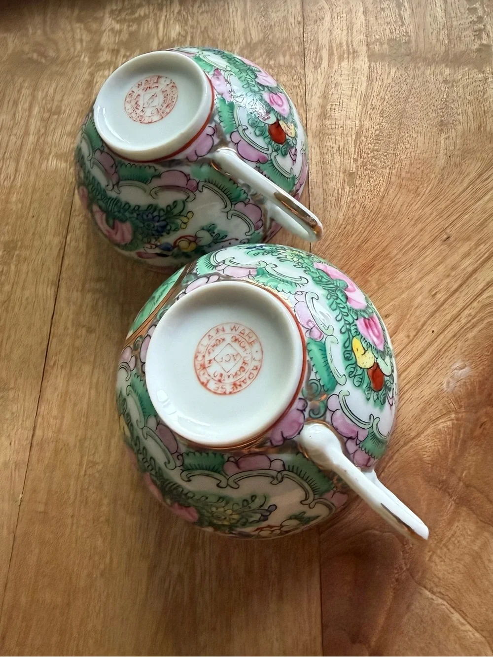 Vintage Pair (set of 2) of ACF (Artistic China Factory) Porcelain Cups